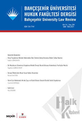 Bahçeşehir Üniversitesi Hukuk Fakültesi Dergisi Cilt:16 Sayı:204 Eylül