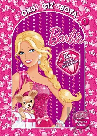 Barbie Oku Çiz Boya 1 - Çıkartmalı Boyama - Halkkitabevi