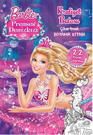 Barbie Prenses Deniz Kızı Kraliyet Balosu Çıkartmalı Boyama Kitabı