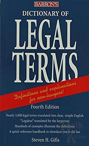 Barron's Dictionary of Legal Terms - Halkkitabevi