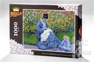 Bayan Monet ve Bir Çocuk - Claude Monet (1000 Parça) - Ahşap Puzzle Klasikler Serisi (KR09-M)