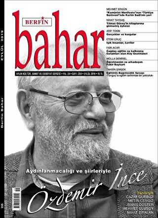 Berfin Bahar Aylık Kültür Sanat ve Edebiyat Dergisi Sayı: 259 Eylül 2019