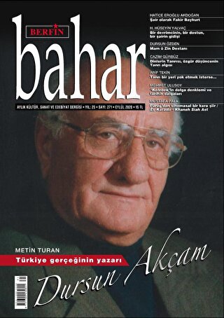 Berfin Bahar Aylık Kültür Sanat ve Edebiyat Dergisi Sayı: 271 Eylül 20