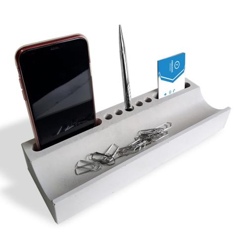 Beton Ofis Seti - Masaüstü Organizer, Küçük Dünya Beton Saksı - Halkki Beton Ofis Seti - Masaüstü Organizer, Küçük Dünya Beton Saksı - Halkki