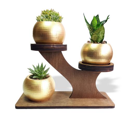 Beton Saksılı Ahşap V Stand - Halkkitabevi