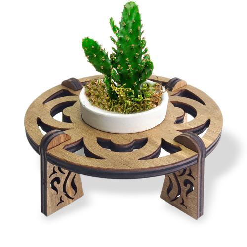 Beton Saksılı Circle Desenli Stand Model 3 - Halkkitabevi