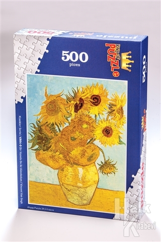 Bir Vazoda On İki Günebakan - Vincent Van Gogh (500 Parça) - Ahşap Puz