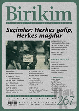 Birikim Aylık Sosyalist Kültür Dergisi Sayı: 267 - Halkkitabevi
