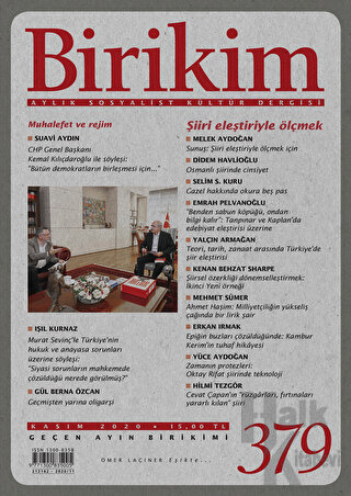Birikim Aylık Sosyalist Kültür Dergisi Sayı: 379 Kasım 2020 - Halkkita