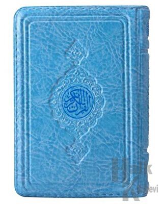 Büyük Cep Boy Kur'an-ı Kerim (Mavi Renk, Kılıflı, Mühürlü) (Ciltli)
