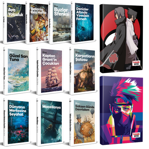 Çocuk Klasikleri 10 Kitap - Naruto ve Sasuke-Itachi Defter - Halkkitab