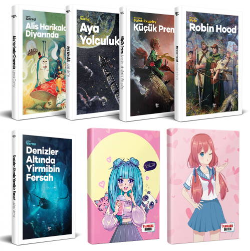 Çocuk Klasikleri 5 Kitap - Flying Kisses ve Catgirl Defter - Halkkitab