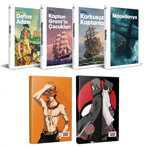Çocuk Klasikleri Dört Kitap - Ace ve Sasuke-Itachi Defter - Halkkitabe
