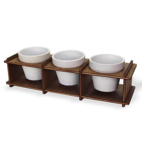 Camilla Ahşap Standlı 3'lü Beton Saksı - Halkkitabevi Camilla Ahşap Standlı 3'lü Beton Saksı - Halkkitabevi