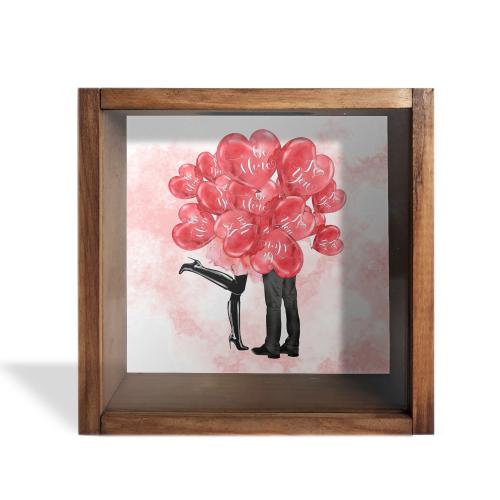 Camlı Ahşap Kumbara Love - Halkkitabevi