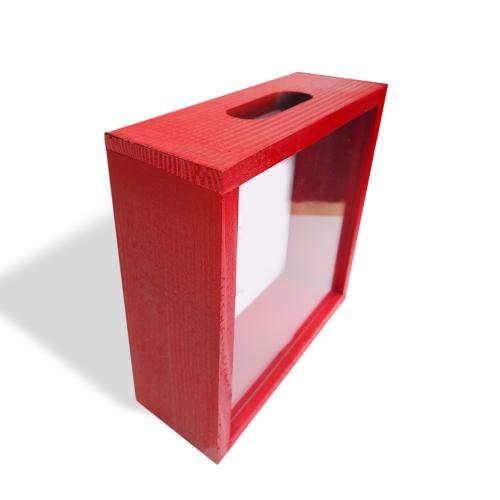 Camlı Ahşap Kumbara Mutlu Yıllar - Kırmızı - Halkkitabevi