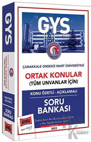 Çanakkale Üniversitesi GYS Konu Özetli Açıklamalı Soru Bankası - Halkk