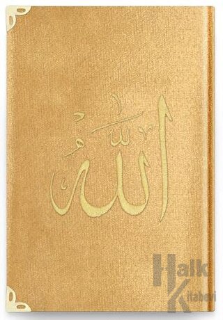 Çanta Boy Kadife Kur'an-ı Kerim (Altın, Nakışlı, Yaldızlı) - 1036 Gold (Ciltli)