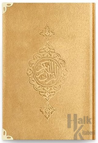 Çanta Boy Kadife Kur'an-ı Kerim (Altın, Yaldızlı, Mühürlü) - 1036 Gold (Ciltli)