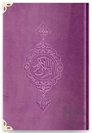 Çanta Boy Kadife Kur'an-ı Kerim (Lila, Yaldızlı, Mühürlü) - C7 Lila (Ciltli)