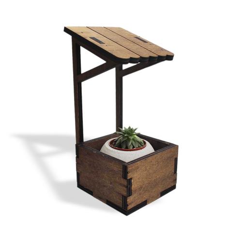 Çatılı Dekoratif Beton Saksı Standı - Halkkitabevi