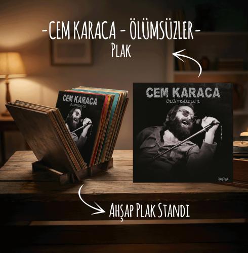 Cem Karaca - Ölümsüzler Plak ve Ahşap Plak Standı - Halkkitabevi
