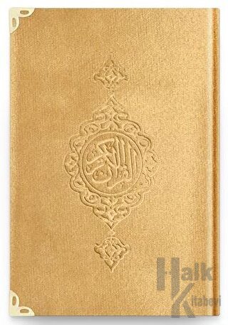 Cep Boy Kadife Kur'an-ı Kerim (Altın, Yaldızlı, Mühürlü) - 1036 Gold (