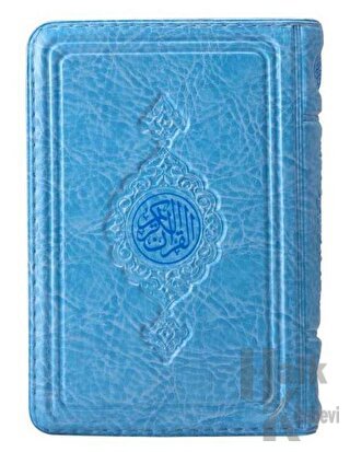 Cep Boy Kur'an-ı Kerim (Mavi Renk, Kılıflı, Mühürlü) (Ciltli)