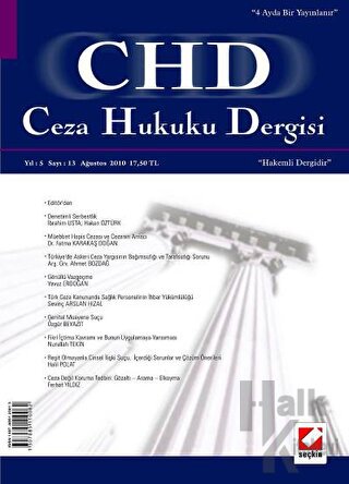 Ceza Hukuku Dergisi Sayı:13 Ağustos 2010 - Halkkitabevi