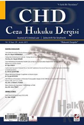Ceza Hukuku Dergisi Sayı:29 - Aralık 2015 - Halkkitabevi