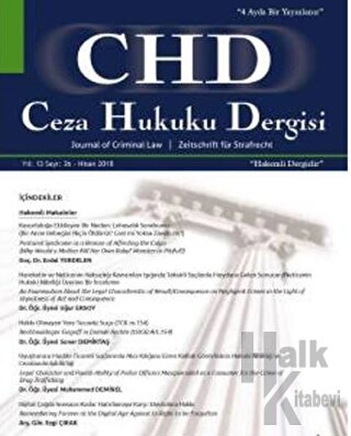 Ceza Hukuku Dergisi Sayı: 36 - Nisan 2018 - Halkkitabevi