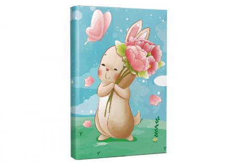 Çizgili Defter Tavşan Çiçekli - Halkkitabevi