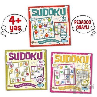 Çocuklar İçin Sudoku Seti (4+ Yaş) (3 Kitap Takım) - Halkkitabevi