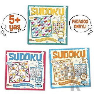 Çocuklar İçin Sudoku Seti (5+ Yaş) (3 Kitap Takım) - Halkkitabevi