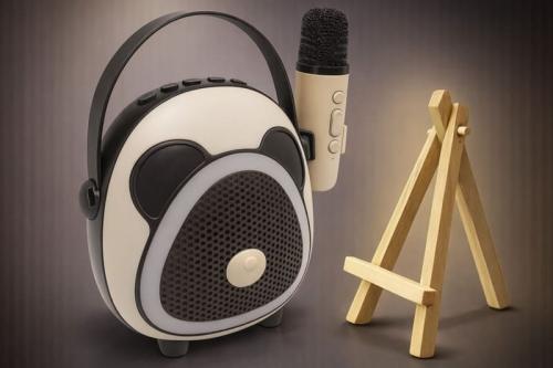 Çocuklara Özel Retro Tasarımlı Bluetooth Karaoke Mikrofon ve Ahşap Tri Çocuklara Özel Retro Tasarımlı Bluetooth Karaoke Mikrofon ve Ahşap Tri