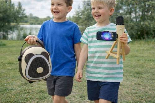 Çocuklara Özel Retro Tasarımlı Bluetooth Karaoke Mikrofon ve Ahşap Tri Çocuklara Özel Retro Tasarımlı Bluetooth Karaoke Mikrofon ve Ahşap Tri