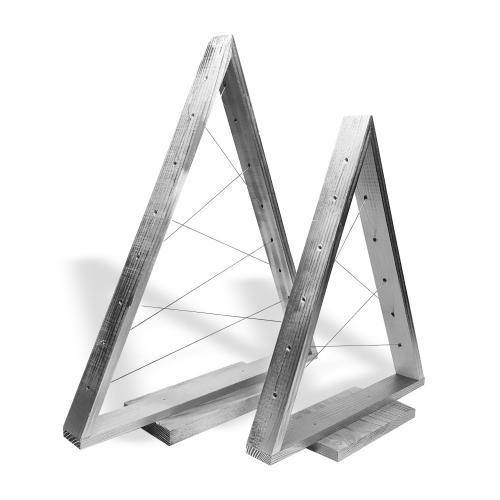 Cristin 2'li Dekoratif Ahşap Çam Ağacı "Gümüş Renk" - Halkkitabevi