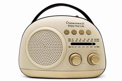 Crownwell Taşınabilir Bluetooth Retro Radyo Arizona Serisi / Grey