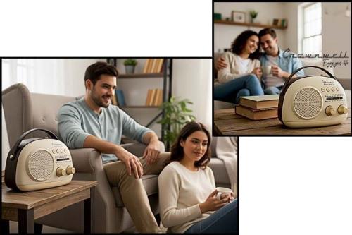 Crownwell Taşınabilir Bluetooth Retro Radyo Arizona Serisi / Grey - Ha Crownwell Taşınabilir Bluetooth Retro Radyo Arizona Serisi / Grey - Ha