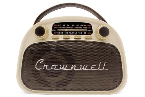 Crownwell Taşınabilir Bluetooth Retro Radyo Arizona Serisi Krem
