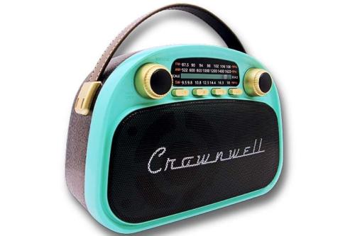 Crownwell Taşınabilir Bluetooth Retro Radyo Arizona Serisi Turkuaz - H