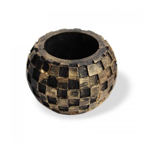 Damalı Küre Beton Saksı, Siyah Altın Varaklı - Halkkitabevi