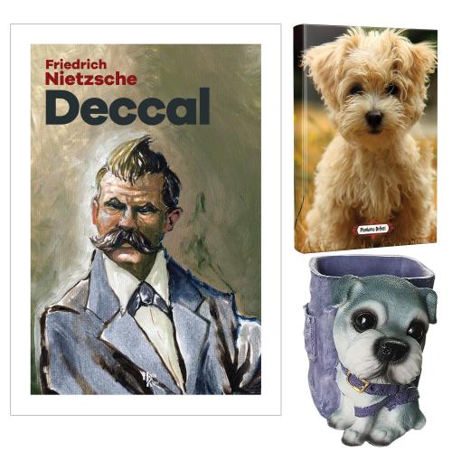 Deccal - Friedrich Nietzsche ve Dekoratif Köpek Kalemlik - Neşeli Yüz Planlama Defteri