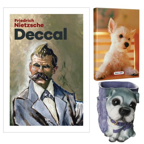 Deccal - Friedrich Nietzsche ve Dekoratif Köpek Kalemlik - Pamuk Şeker Planlama Defteri