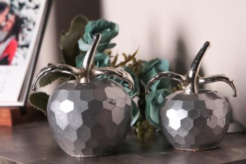 Dekoratif 2'Li Beton Elma - Gümüş - Halkkitabevi