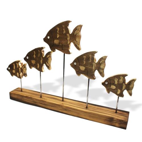 Dekoratif Ahşap 5'li Balık