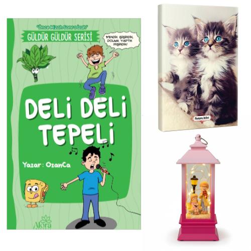 Deli Deli Tepeli - Maviş Kediler Planlama Defteri ve Melodi ve Huzur Fener Tipi Işıklı Kar Küresi