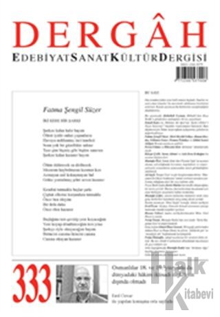 Dergah Edebiyat Kültür Sanat Dergisi Sayı: 333 Kasım 2017