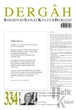 Dergah Edebiyat Kültür Sanat Dergisi Sayı: 334 Aralık 2017 - Halkkitab