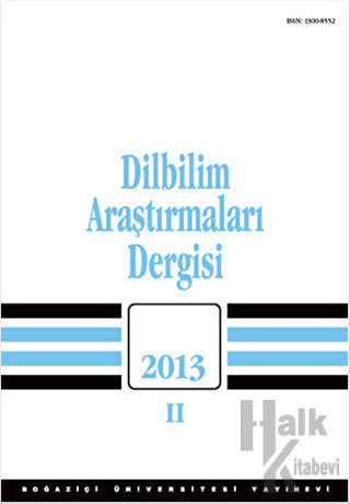 Dilbilim Araştırmaları Dergisi: 2013 / 2 - Halkkitabevi